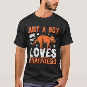 Funny Dinosaur Triceratops Apparel For Boys  T-Shirt