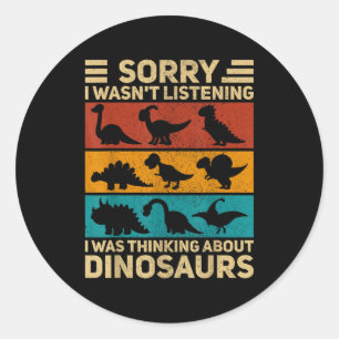 Funny Dinosaur Vintage Dinosaur Outfit Types Of Di Classic Round Sticker
