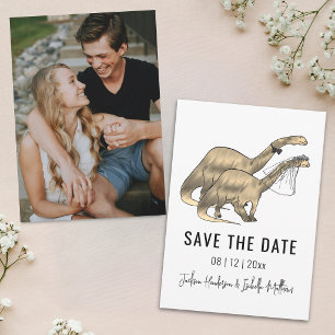 Funny Dinosaur Wedding Photo Save The Date