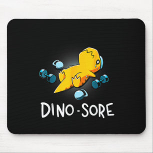 Funny Dinosaur Workout Gym Fitness Lifting  Mouse Mat