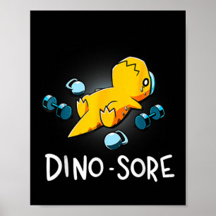 Funny Dinosaur Workout Gym Fitness Lifting  Poster
