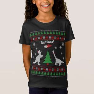 Funny Dinosaurs And Santa Ugly Christmas Sweater