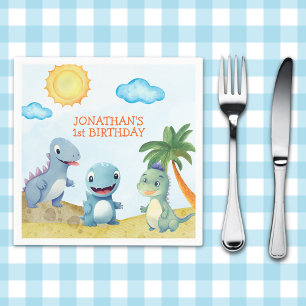 Funny Dinosaurs, Boy's birthday Napkin