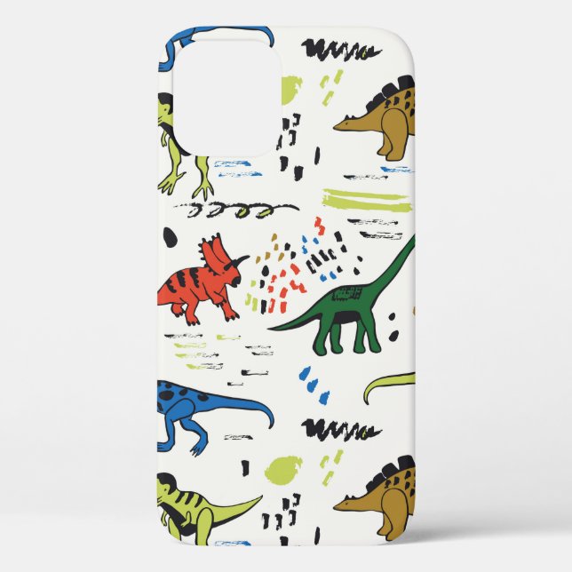 funny dinosaurs graphic colour pattern Case-Mate iPhone case (Back)