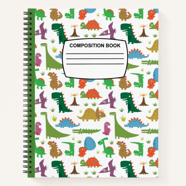 funny dinosaurs spiral composition notebook (Front)
