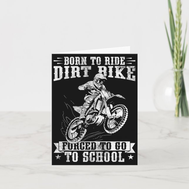 Funny Dirt Bike Art For Boys Girls Motocross Dirt  Card (Front)