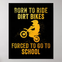 Funny Dirt Bike Art For Boys Girls Motocross Dirt