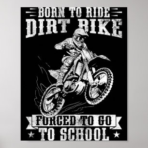 Funny Dirt Bike Art For Boys Girls Motocross Dirt Poster