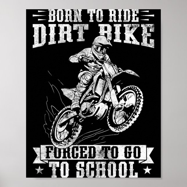 Funny Dirt Bike Art For Boys Girls Motocross Dirt  Poster (Front)