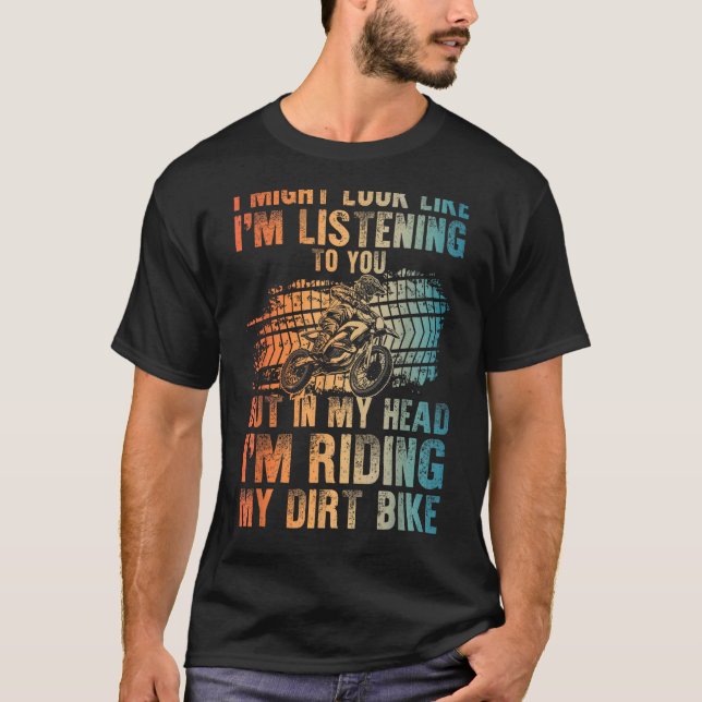 Funny Dirt Bike Art For Men Women Dirtbike Motorcy T-Shirt (Front)