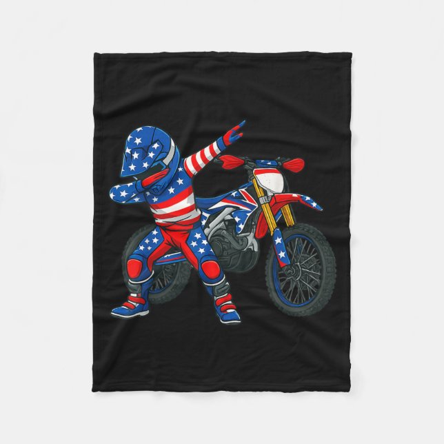 Funny Dirt Bike Art Rider Motocross Motorcycle Dir Fleece Blanket (Front)