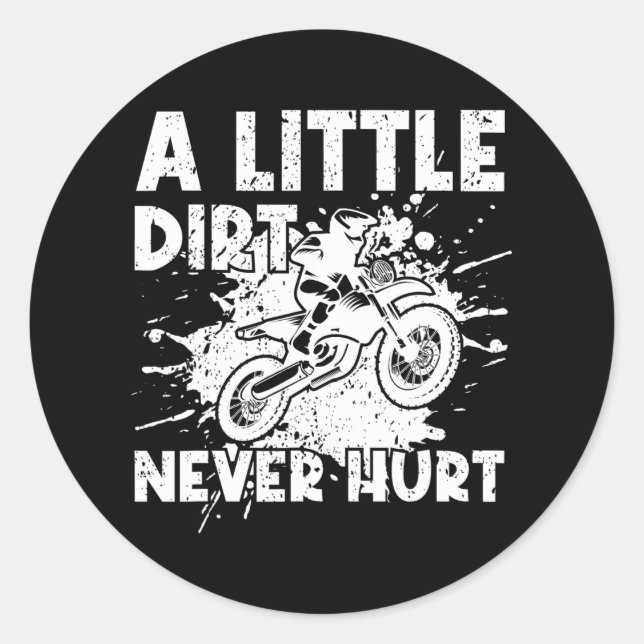 Funny Dirt Bike Motocross Riding Classic Round Sticker (Front)