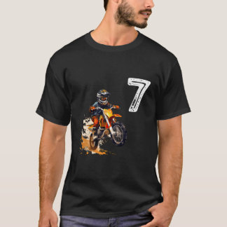Funny Dirt Bike Motorcycle 7 Years Old Motocross M T-Shirt