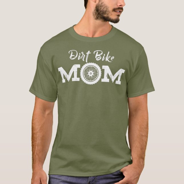 Funny Dirt bike Mum Race Gift for Women MOM Moto T-Shirt (Front)