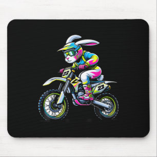 Funny Dirt Bike Player Bunny Kids Womens Men Easte Mouse Mat
