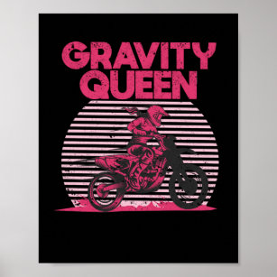 Funny Dirt Bike Rider Motocross Biker Girl Poster