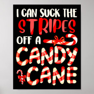 Funny Dirty Candy Cane Christmas Hilarious Santa H Poster