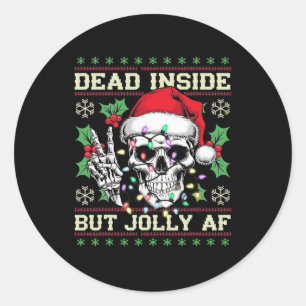 Funny Dirty Christmas Ugly Sweater Classic Round Sticker