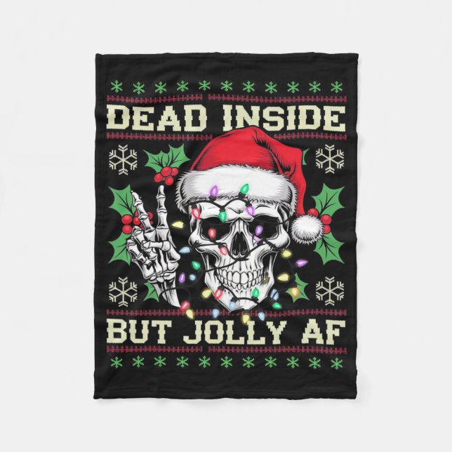 Funny Dirty Christmas Ugly Sweater  Fleece Blanket (Front)