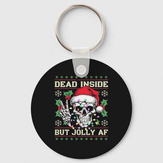Funny Dirty Christmas Ugly Sweater  Key Ring (Front)