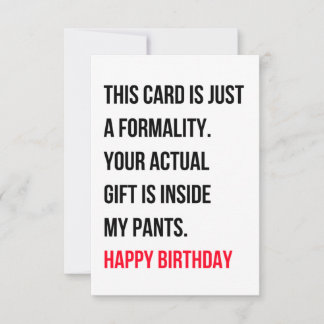 Funny dirty happy birthday card for him & her