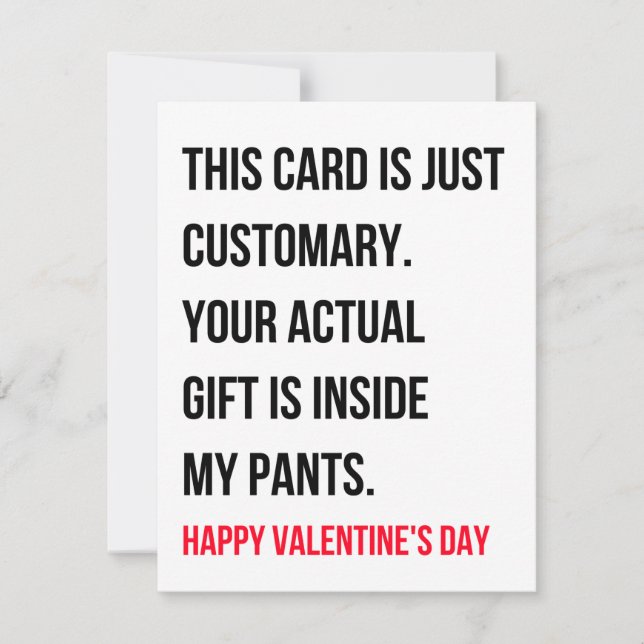 Funny Dirty Naughty Valentines Day Card (Front)