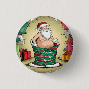 Funny Dirty Santa Christmas Collection 3 Cm Round Badge