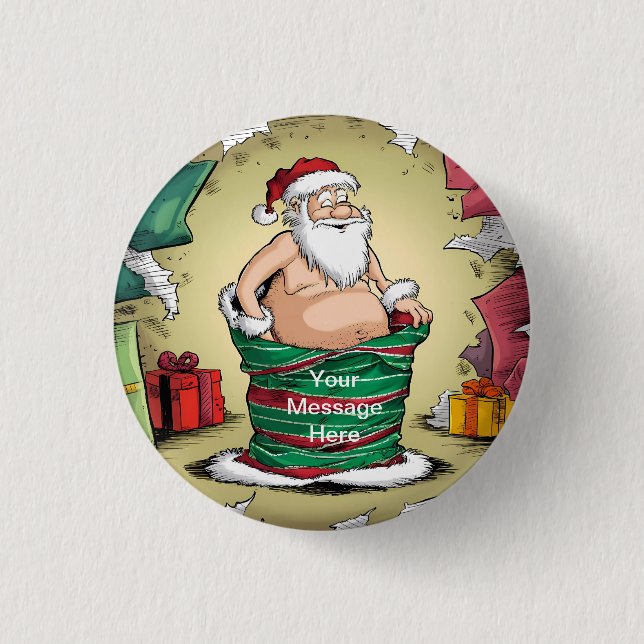 Funny Dirty Santa Christmas Collection 3 Cm Round Badge (Front)