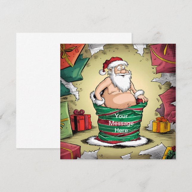 Funny Dirty Santa Christmas Collection Invitation (Front/Back)
