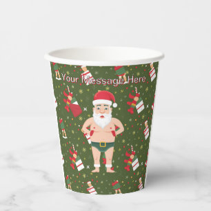 Funny Dirty Santa Christmas Collection Paper Cups