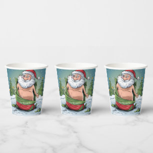 Funny Dirty Santa Christmas Collection Paper Cups