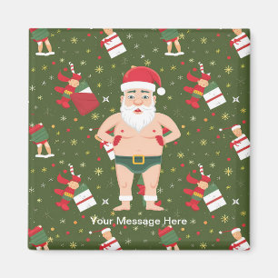 Funny Dirty Santa Christmas Collection Paper Cups Magnet