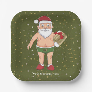 Funny Dirty Santa Christmas Collection Paper Cups Plate