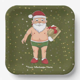 Funny Dirty Santa Christmas Collection Paper Cups Plate