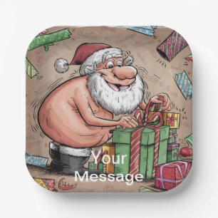Funny Dirty Santa Christmas Collection Paper Plate