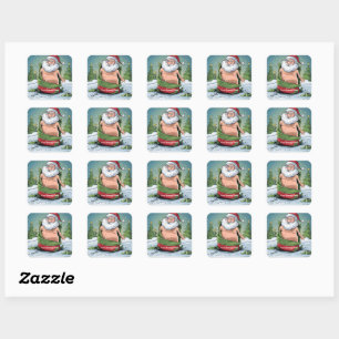 Funny Dirty Santa Christmas Collection Square Sticker