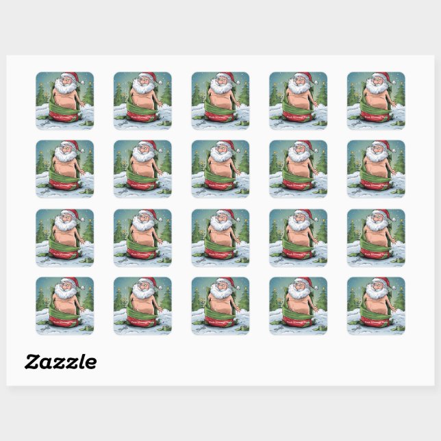Funny Dirty Santa Christmas Collection Square Sticker (Sheet)