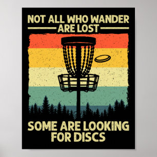 Funny Disc Golf Art For Men Women Kids Disc Golfer Poster