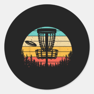 Funny Disc Golf Art For Men Women Vintage Disc Gol Classic Round Sticker