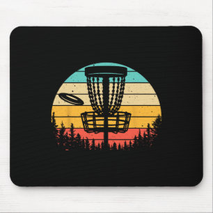 Funny Disc Golf Art For Men Women Vintage Disc Gol Mouse Mat