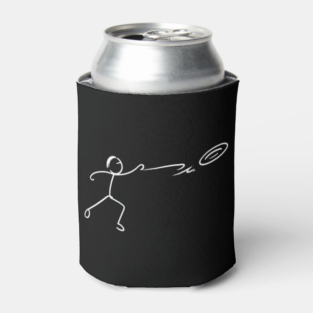 Funny Disc Golf Art Stickman Disc Golf Lover Can Cooler (Can Front)