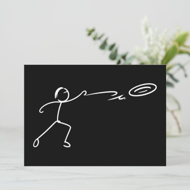Funny Disc Golf Art Stickman Disc Golf Lover Invitation (Standing Front)