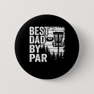 Funny Disc Golf Basket Vintage Best Dad By Par 6 Cm Round Badge