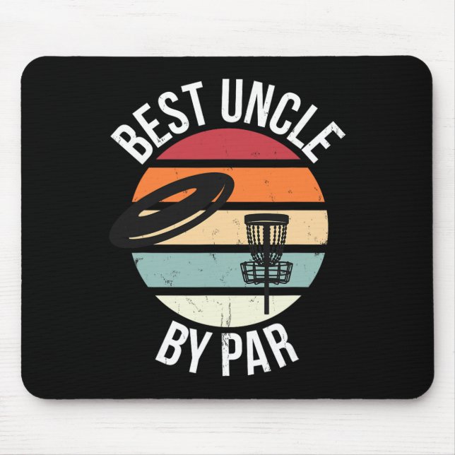 Funny Disc Golf Best Uncle By Par Frisbee Dad Toss Mouse Mat (Front)