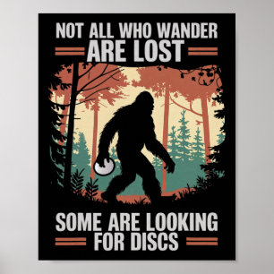 Funny Disc Golf Bigfoot Men Women Disc Golf Player Poster