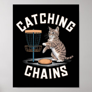 Funny Disc Golf Cat Lover Men Women Disc Golf Play Poster