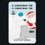 Funny Disc Golf Christmas Card Magnet<br><div class="desc">Disc golf Christmas holiday card featuring funny Santa Claus cartoon and funny frolf line. Edit text to customise for your favourite disc golfers.</div>