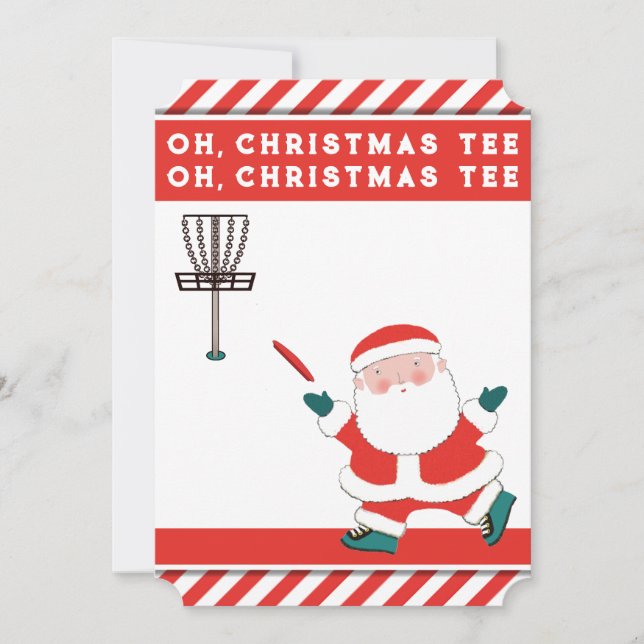 Funny Disc Golf Christmas Holiday Cards (Front)