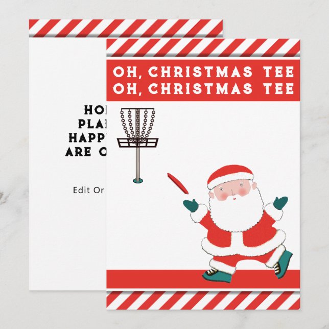 Funny Disc Golf Christmas Holiday Cards (Front/Back)