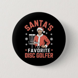 Funny Disc Golf Christmas Men Xmas Disc Golf Santa 6 Cm Round Badge